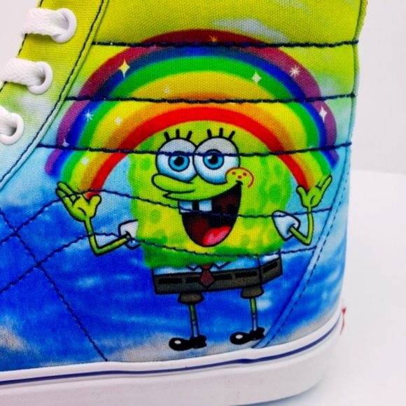 Vans X SPONGEBOB SK8-Hi 38 DX Shoes Blue Sea Canvas Sneakers VN0A32QGZAW - Picture 8 of 13
